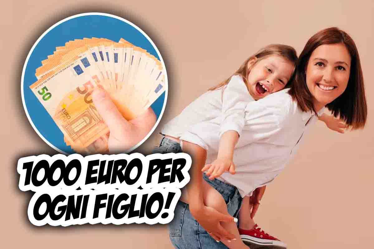 Bonus: 1.000 euro per figlio